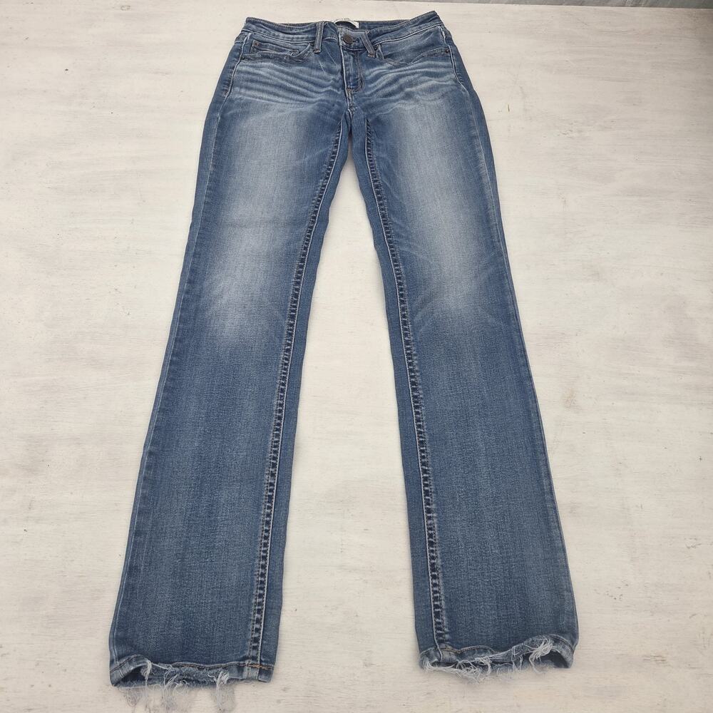 BKE Stella Slim Fit Low Rise Straight Leg Jeans Blue 28x32 Stretch Denim Y2K